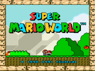 Retro Mario World Super Mario Bros Title Screen